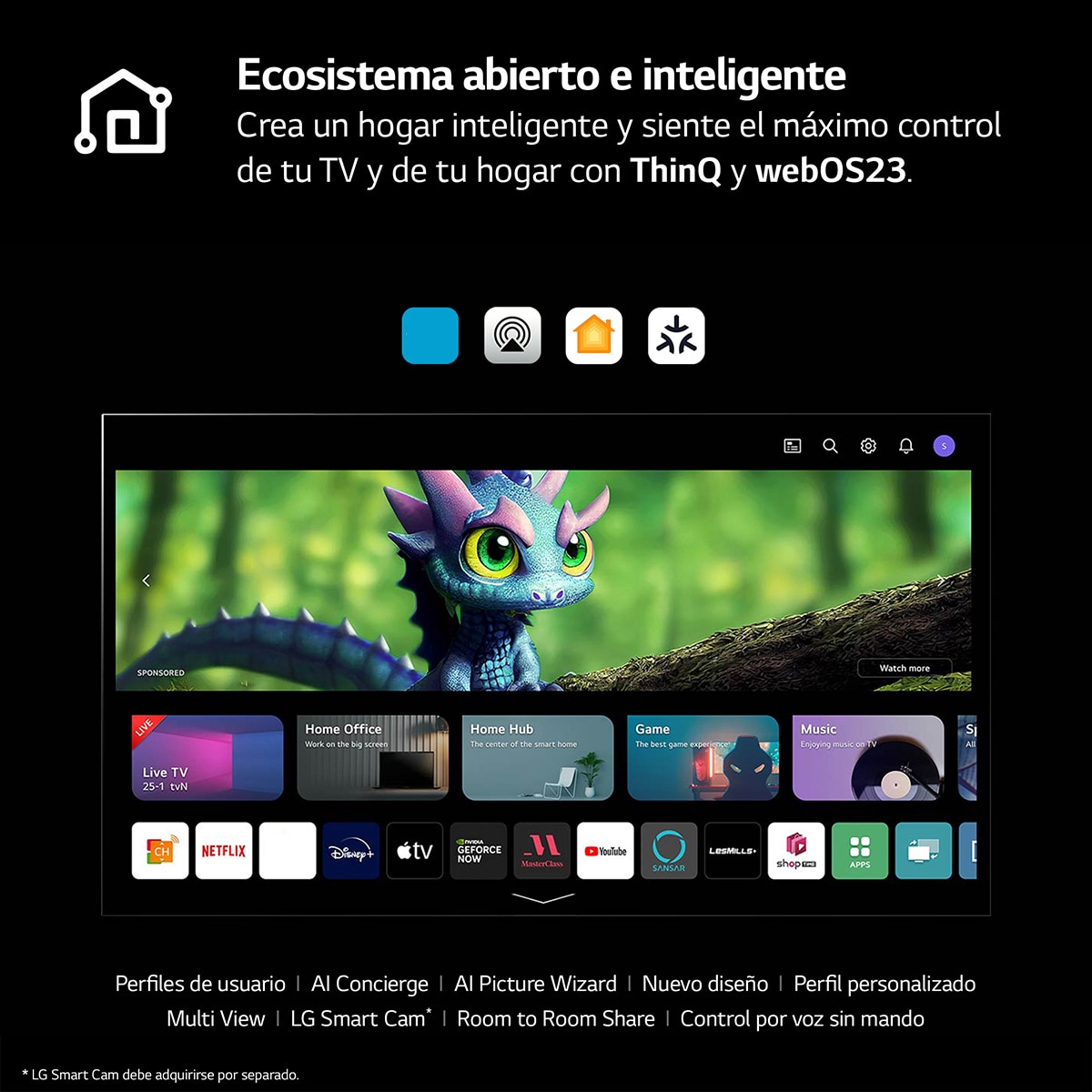 TV OLED 247 cm (97") LG OLED Signature 4K M3 Inalámbrico con Smart TV webOS23 actualizable, para colgar en pared con soporte incluido Gris Grafito-18