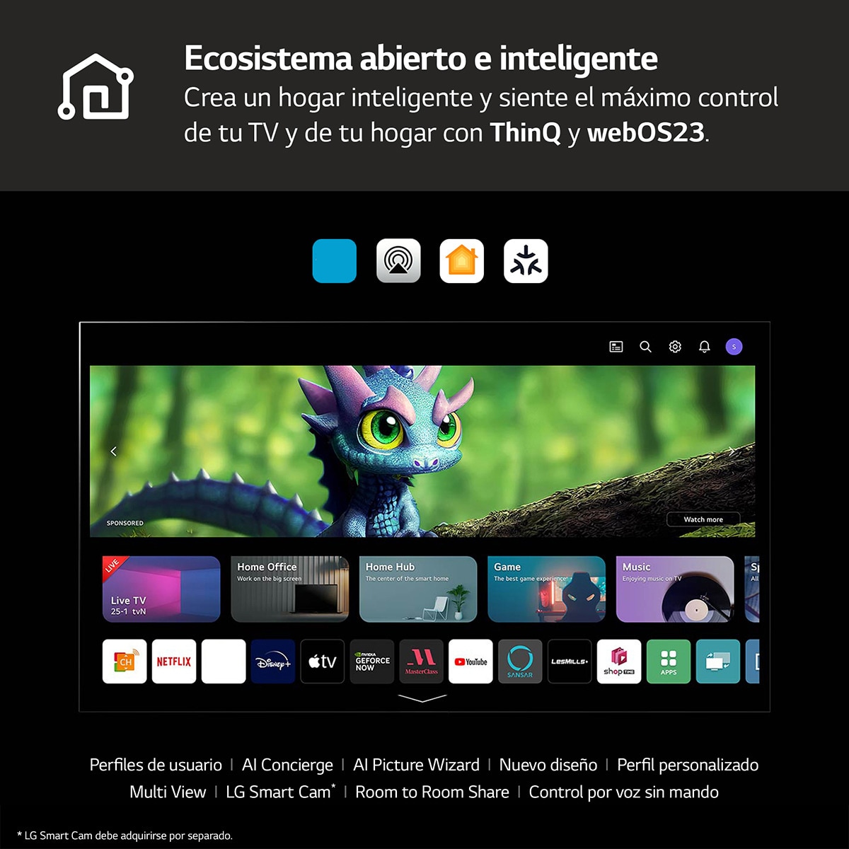 TV OLED 210 cm (83") LG OLED evo 4K M3 Inalámbrico con Smart TV webOS23 actualizable, para colgar en pared con soporte incluido Gris Grafito-17