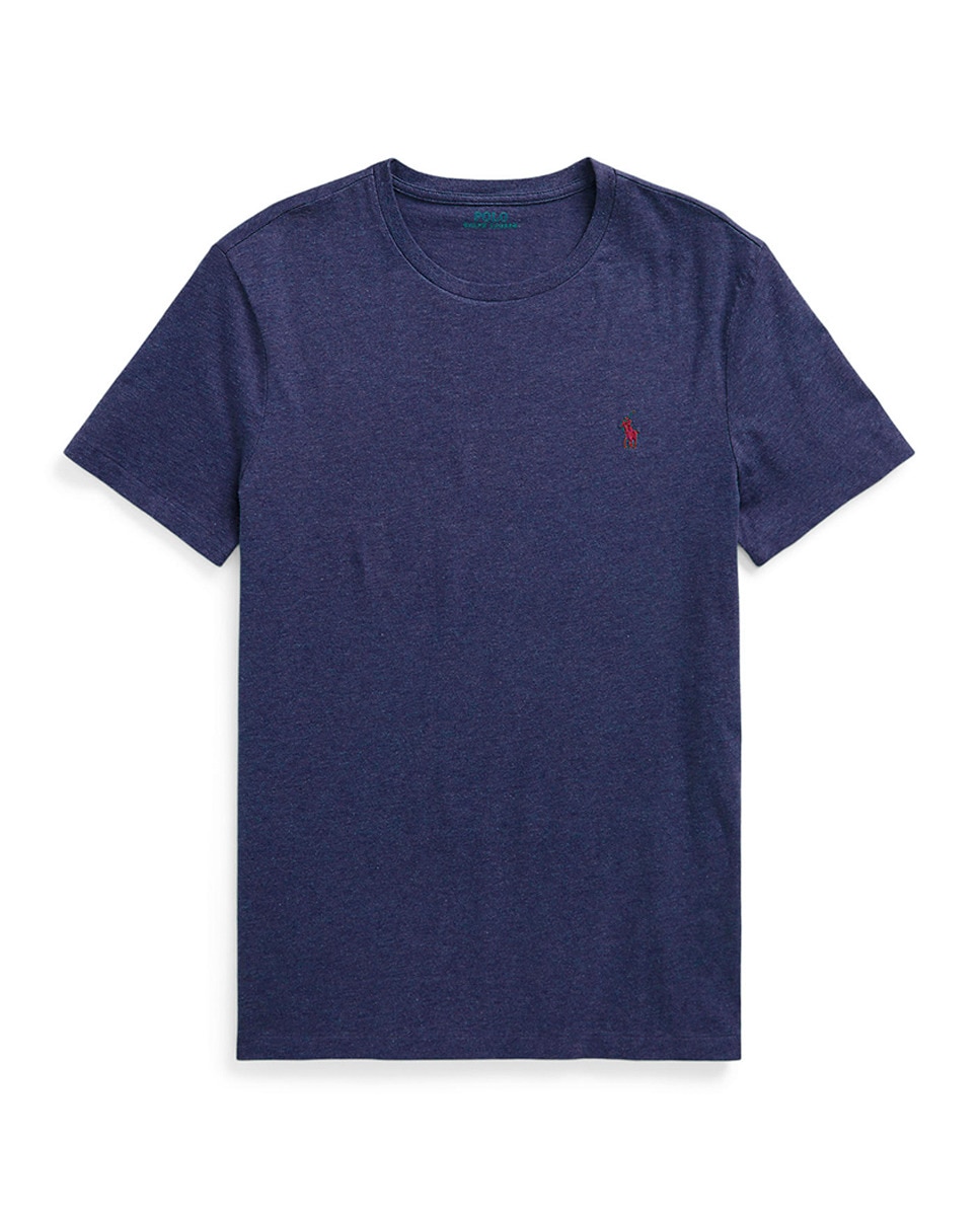 T-shirt com Logótipo Bordado e em Algodão Azul-marinho-5