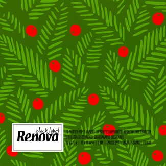 servilleta decorativa Verde Navidad 3 capas paquete 20 unidades - Renova