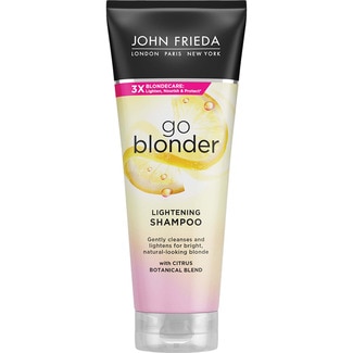 champú aclarante Go Blonder con mezcla botánica cítrica tubo 250 ml para cabellos rubios - John Frieda