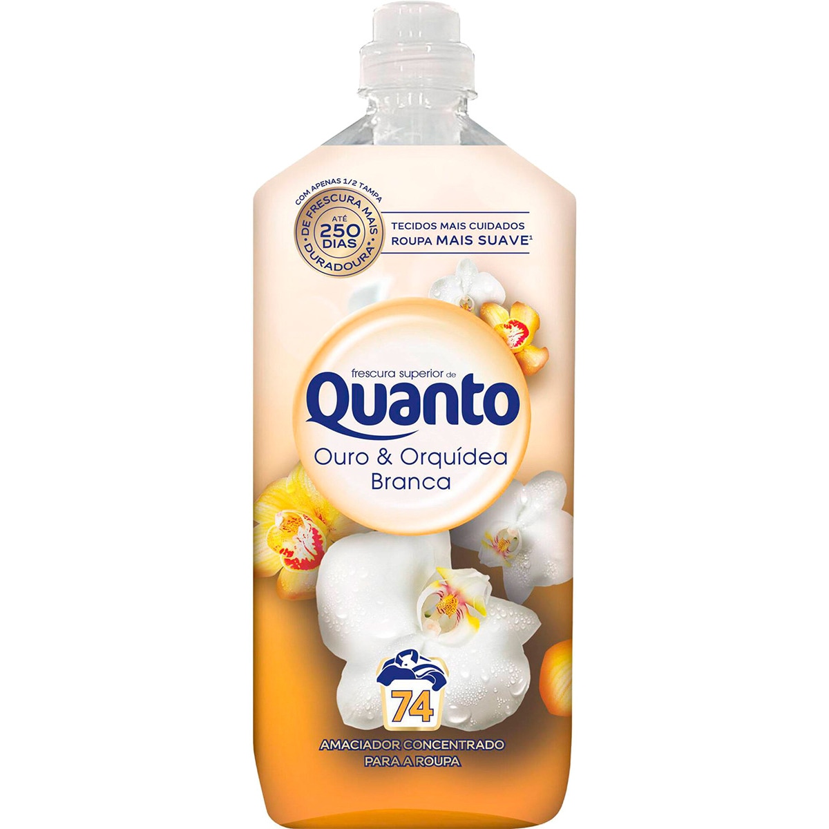 Amaciador Roupa Ouro embalagem 74 doses