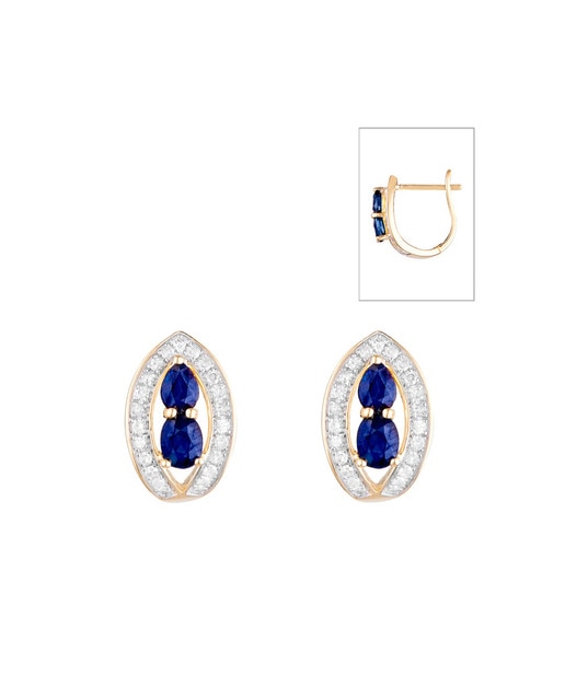 Imagen 0 de Pendientes "Westeros" Diamanteses 0,23/46 & Saphirs 1,1/4