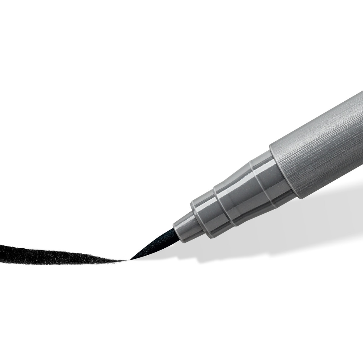 6 Rotuladores punta de fibra con punta pincel de firmeza suave Staedtler colores grises y negros Multicolor-3