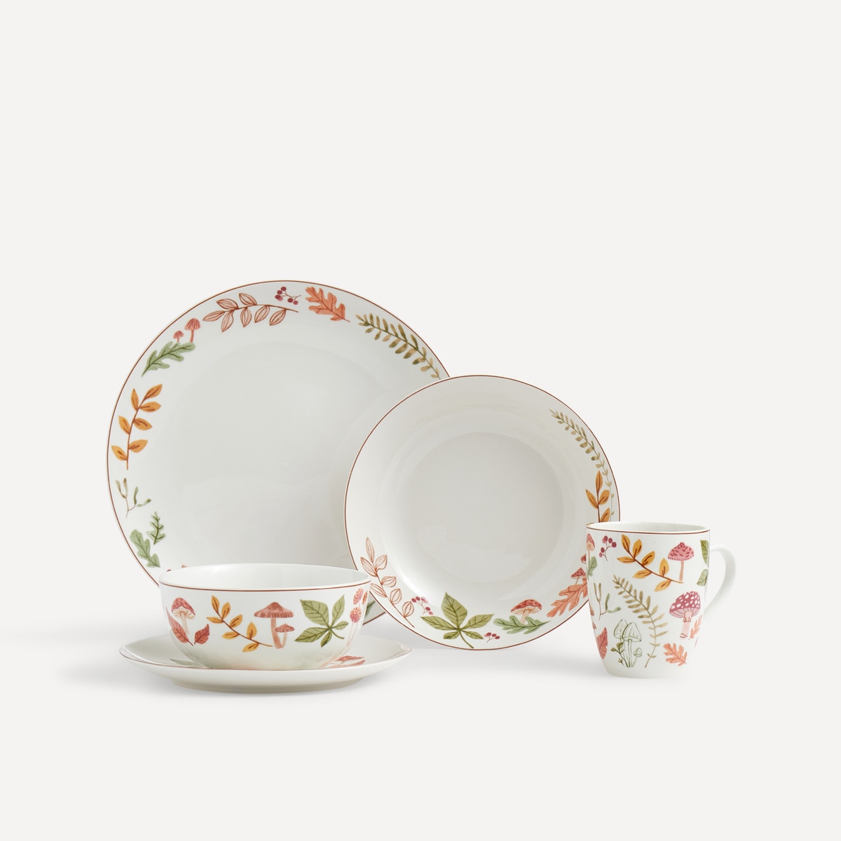 Colección Vajilla por piezas Champiñón Basics El Corte Inglés Marrón-1