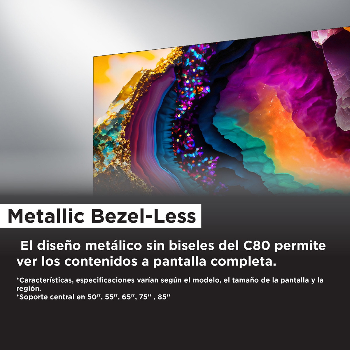 TV QD Mini LED 126 cm (50") TCL 50C805, 4K UHD 1300 nits, Smart Google TV Dolby Vision y Atmos, sonido Onkyo 2.1, Motion Clarity Pro de 144 Hz Titanio-13