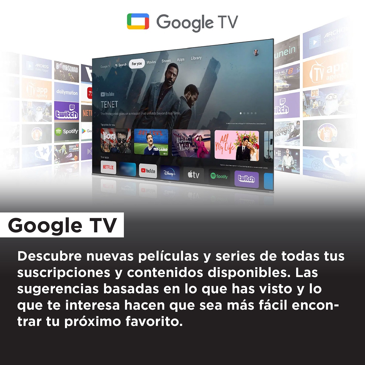 TV QD Mini LED 126 cm (50") TCL 50C805, 4K UHD 1300 nits, Smart Google TV Dolby Vision y Atmos, sonido Onkyo 2.1, Motion Clarity Pro de 144 Hz Titanio-7