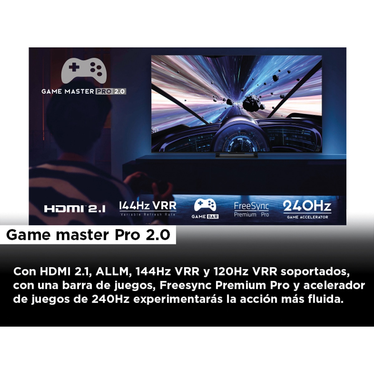 TV QD Mini LED 251 cm (85") TCL 85C845, 4K Ultra HD, Smart Google TV Dolby Vision y Atmos, sistema de sonido Onkyo 2.1, Motion Clarity Pro de 144 Hz Titanio-9