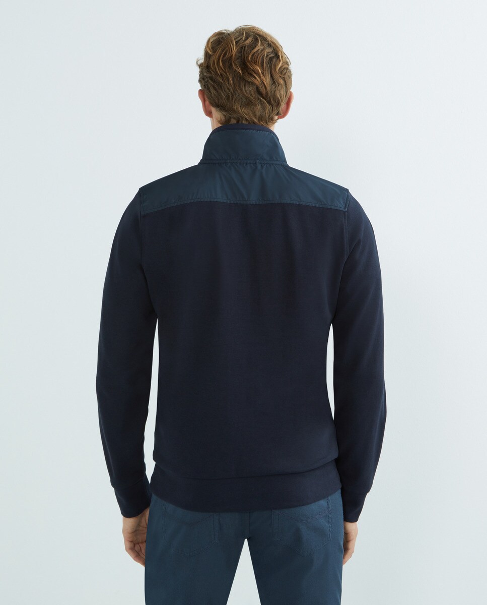 Sweatshirt com Fecho de Correr Performance Azul-marinho-2