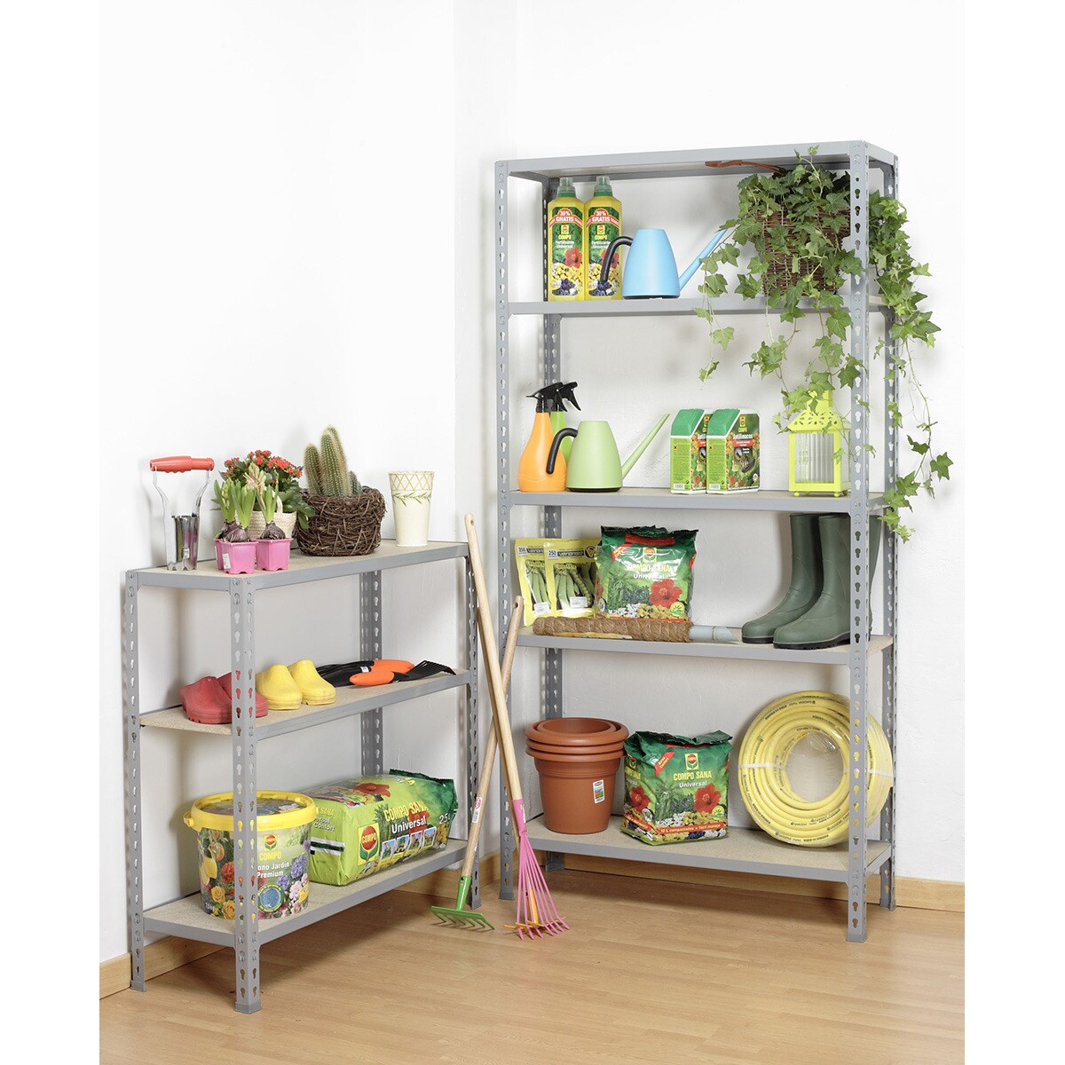 Estantería metálica  MADERCLICK 5 Estantes Gris / Madera-5