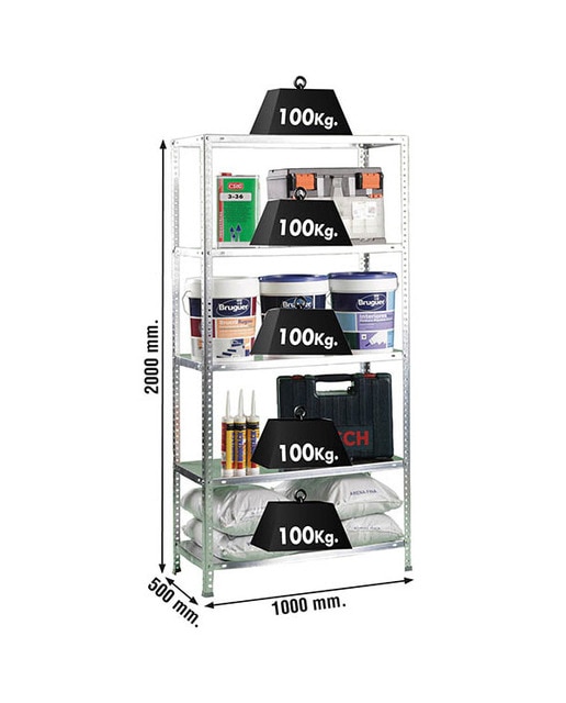 Estantería metálica COMFORT 5 Estantes Galvanizado-2