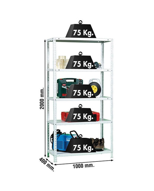 Estantería metálica  ADVANTAGE 5 Estantes Blanco-2