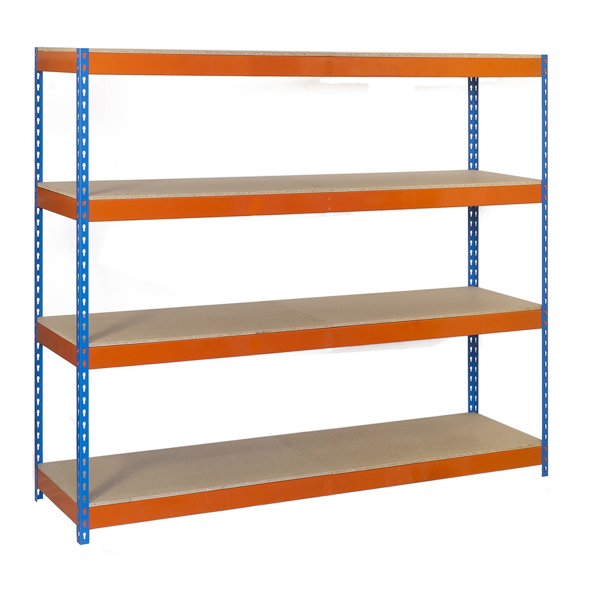 Estantería metálica SIMONFORTE 4 Estantes Azul / Naranja / Madera-1