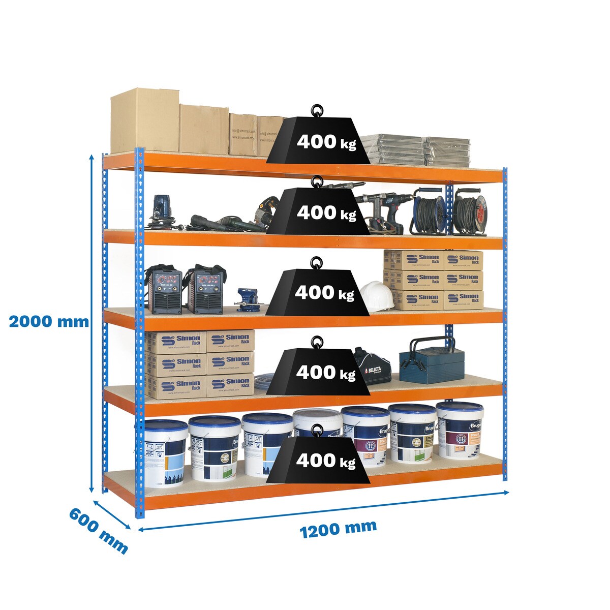 ECOFORTE 1506-5 CHIPBOARD GALVA/MADERA Azul / Naranja / Madera-3