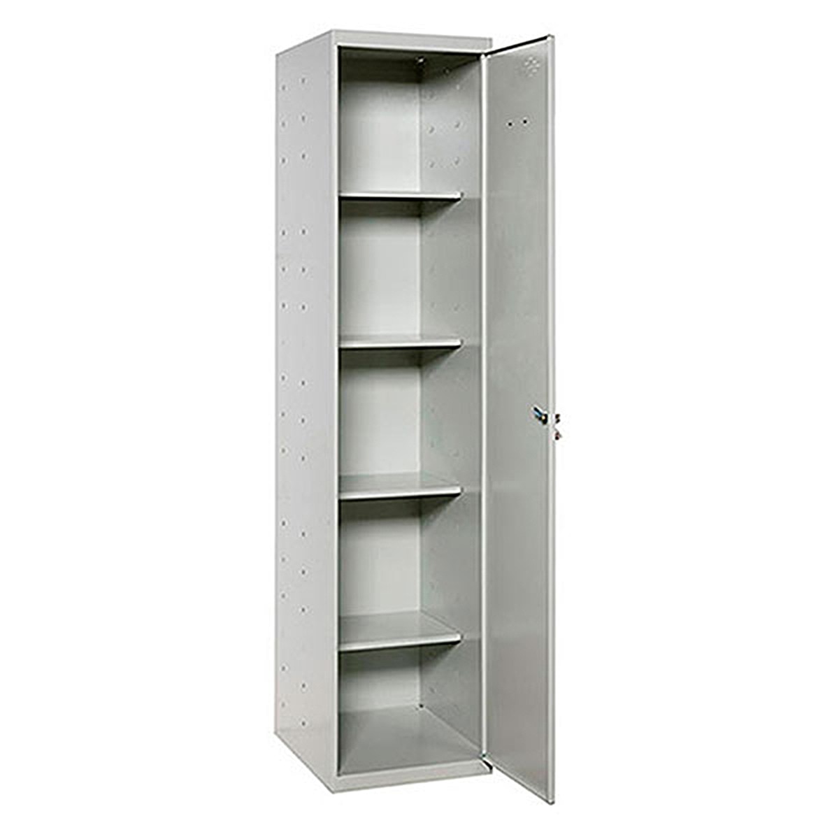 Armario metálico Profesional 1 Puerta y 4 Baldas Interiores Gris-2