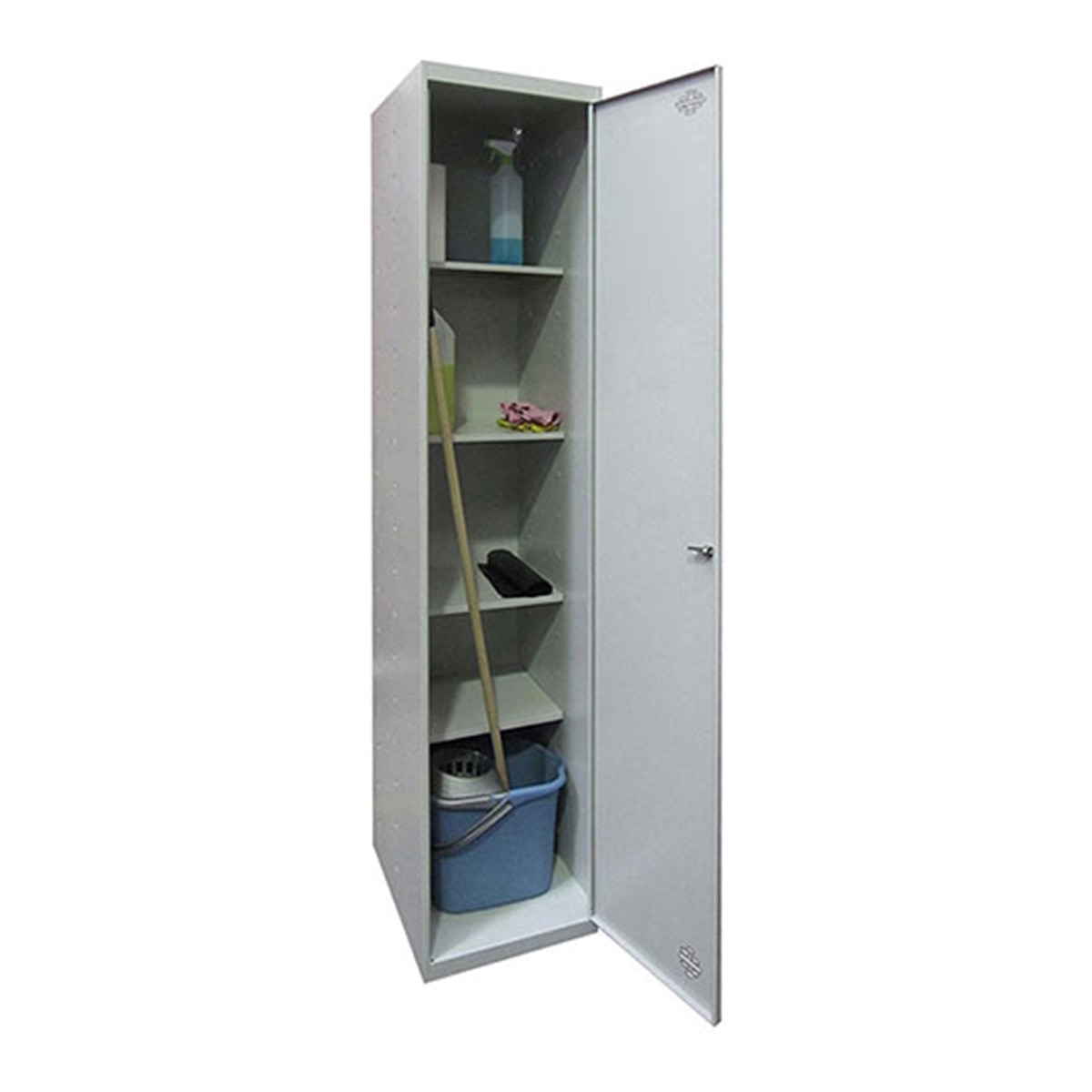 Armario metálico Profesional 1 Puerta y 4 Baldas Interiores Gris-1