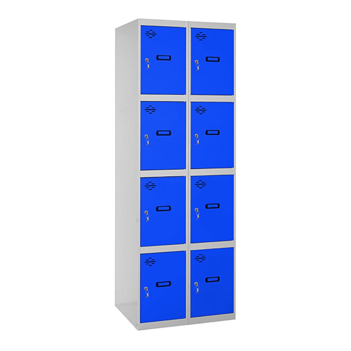 Taquilla metálica Profesional 4 alturas 8 Puertas Montada Gris / Azul-1