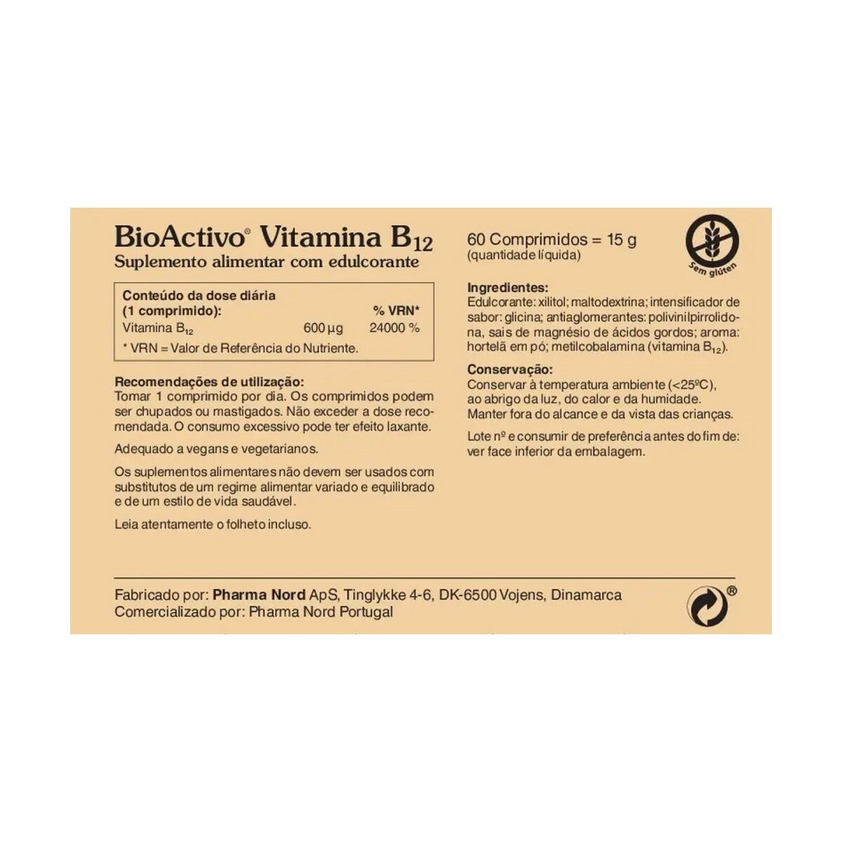 Suplemento Alimentar BioActivo Vitamina B12 - 60 Comp. Mastigavéis 2