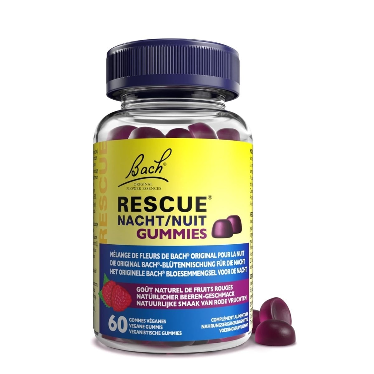 Suplemento Alimentar Rescue Night Gomas com sabor a Frutos Vermelhos - 60 gomas 1