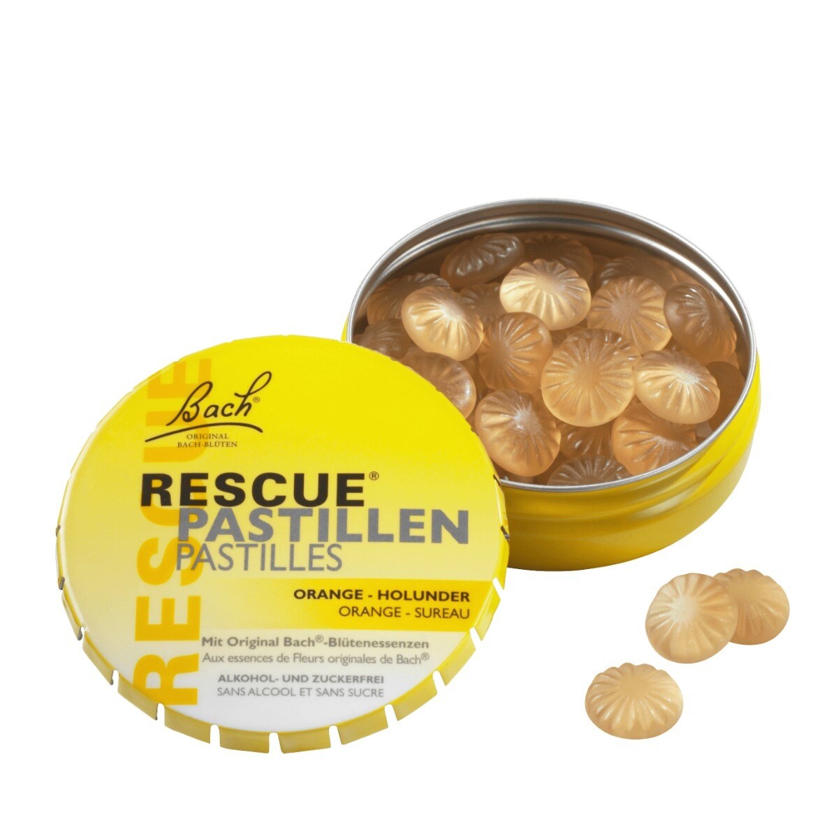 Pastilhas RESCUE Sabor Laranja e Flor de Sabugueiro - 50 g 2