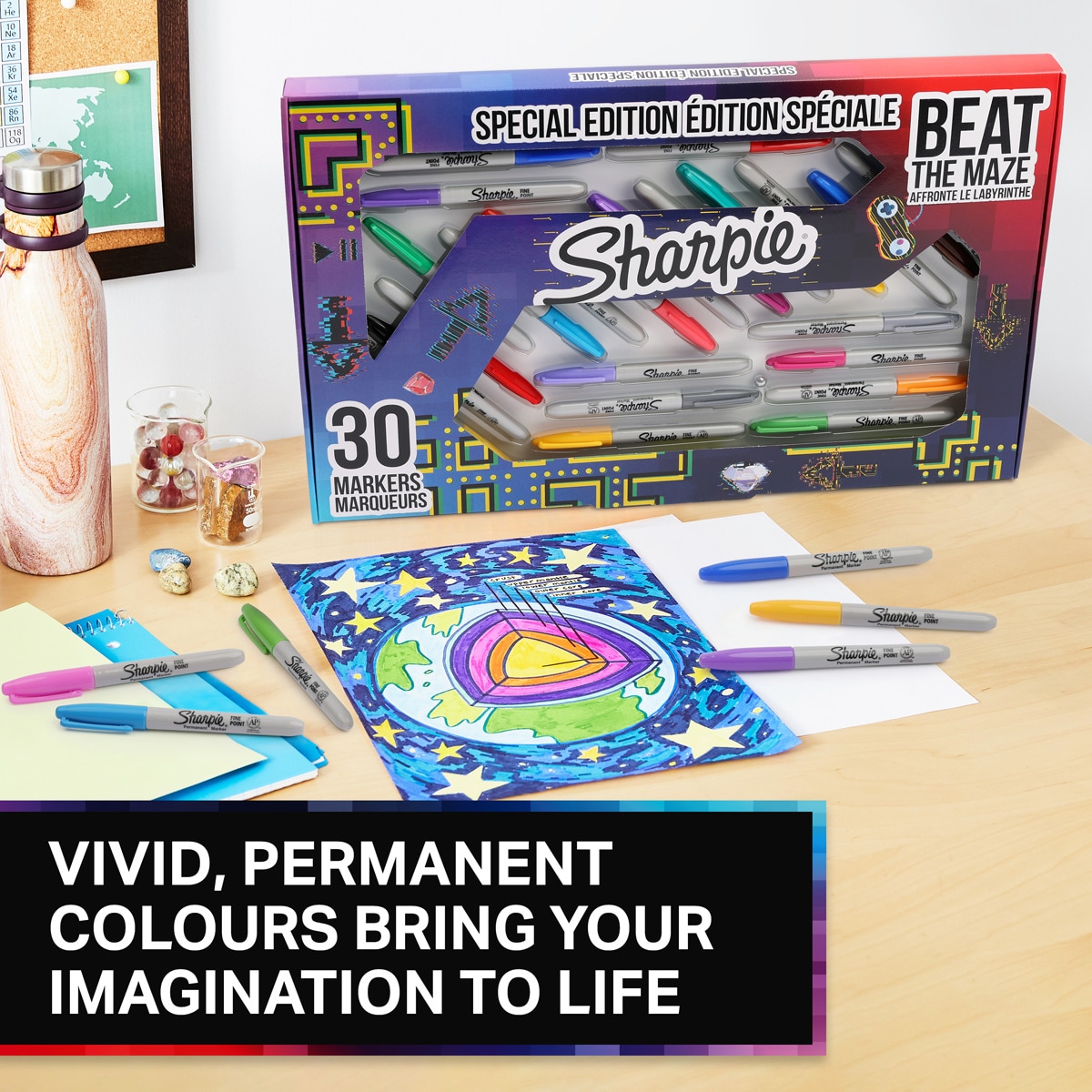 Pack de 30 unidades rotuladores permanentes Sharpie Fine Maze Multicolor-6