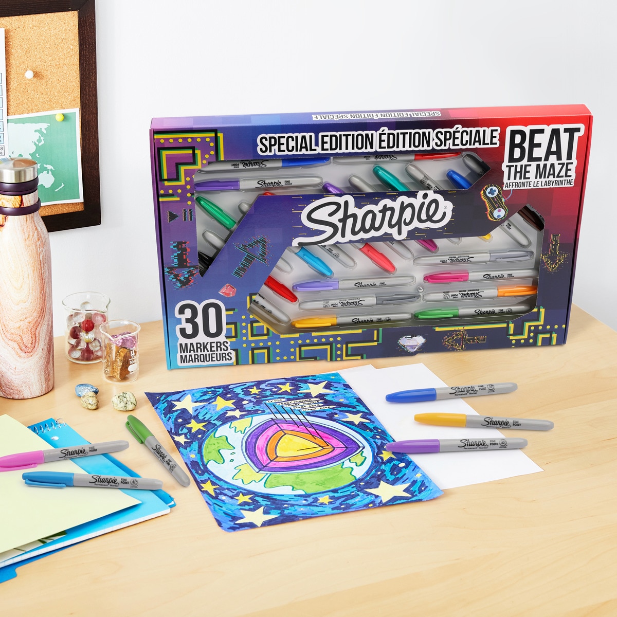 Pack de 30 unidades rotuladores permanentes Sharpie Fine Maze Multicolor-4