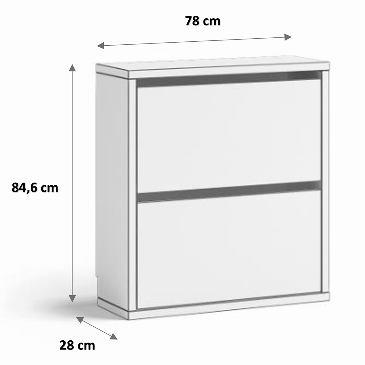 Sapateira com 2 Compartimentos Abatíveis Noel Branco-4