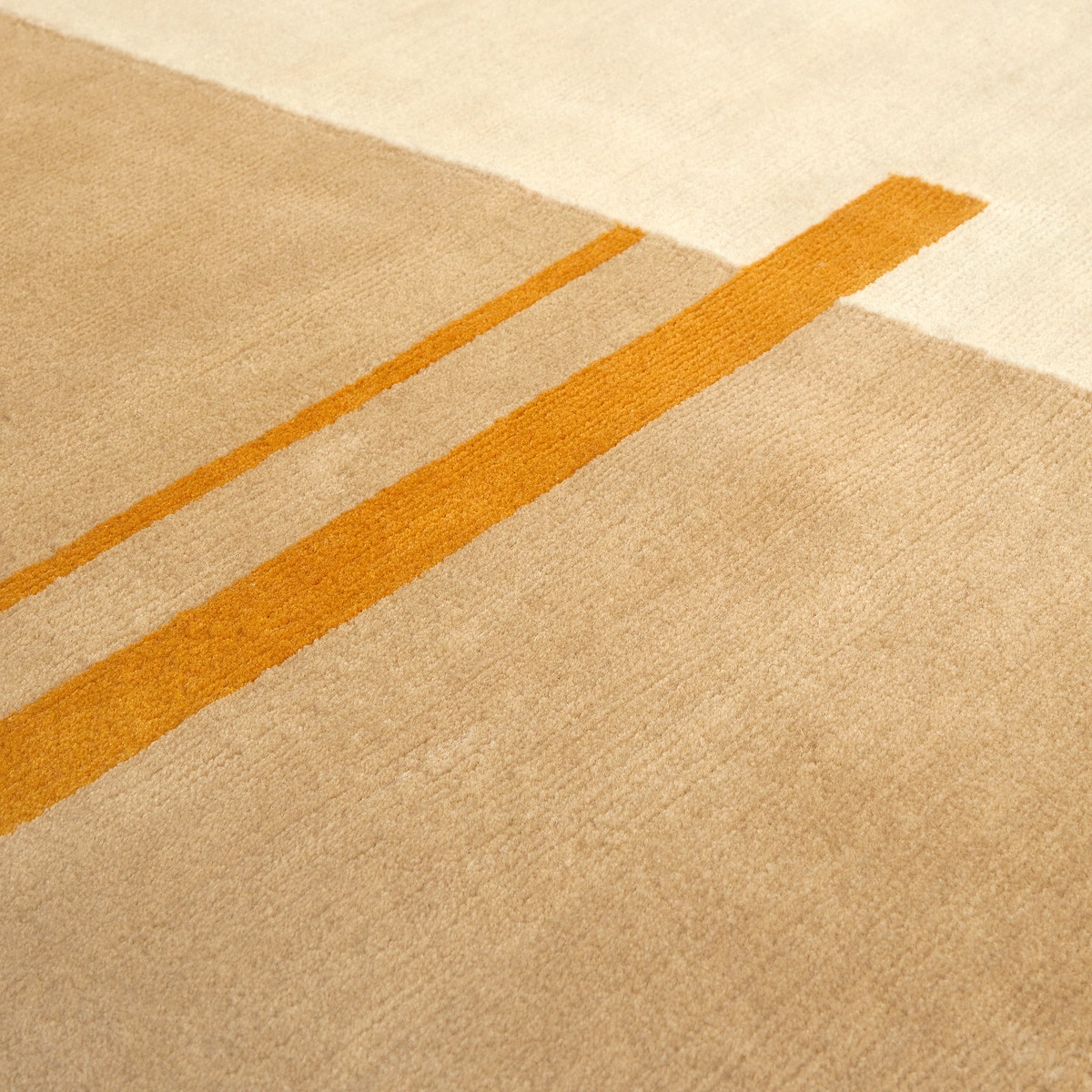 Tapete Feito à Mão Leck Bege-3