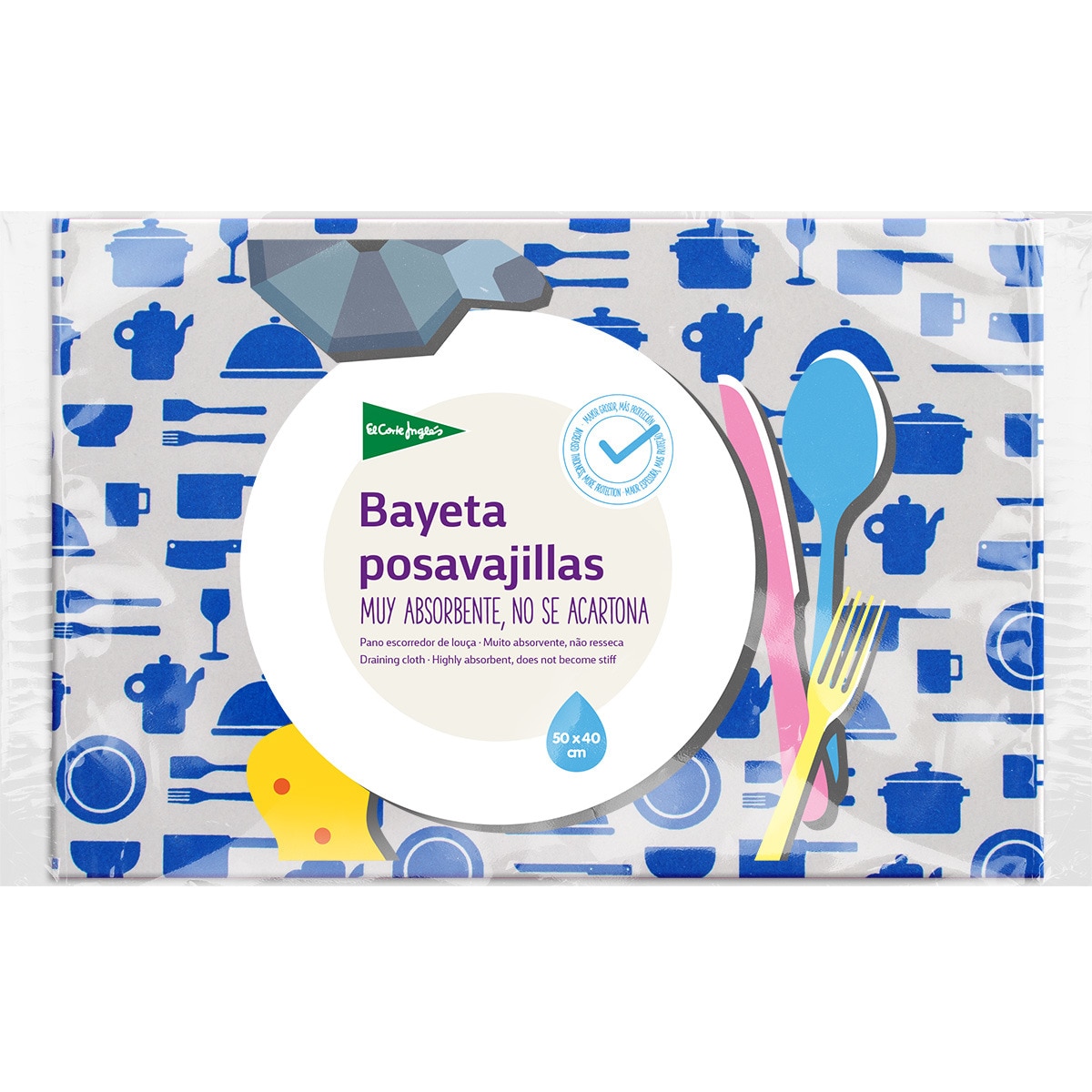 bayeta posavajillas muy absorbente 50x40 cm envase 1 unidad