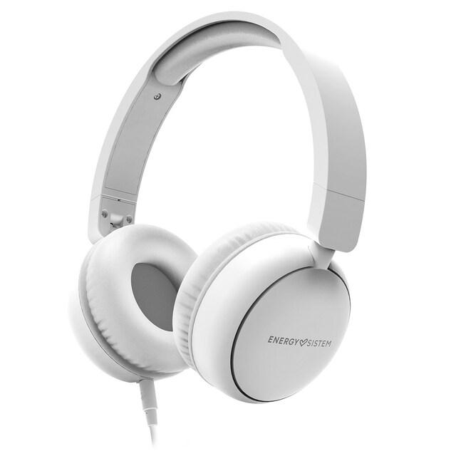 Imagen 0 de Auriculares diadema Energy Sistem FunVibe blanco 100% plástico reciclado, cable extraíble, micrófono integrado y compatible con Voice Assistant