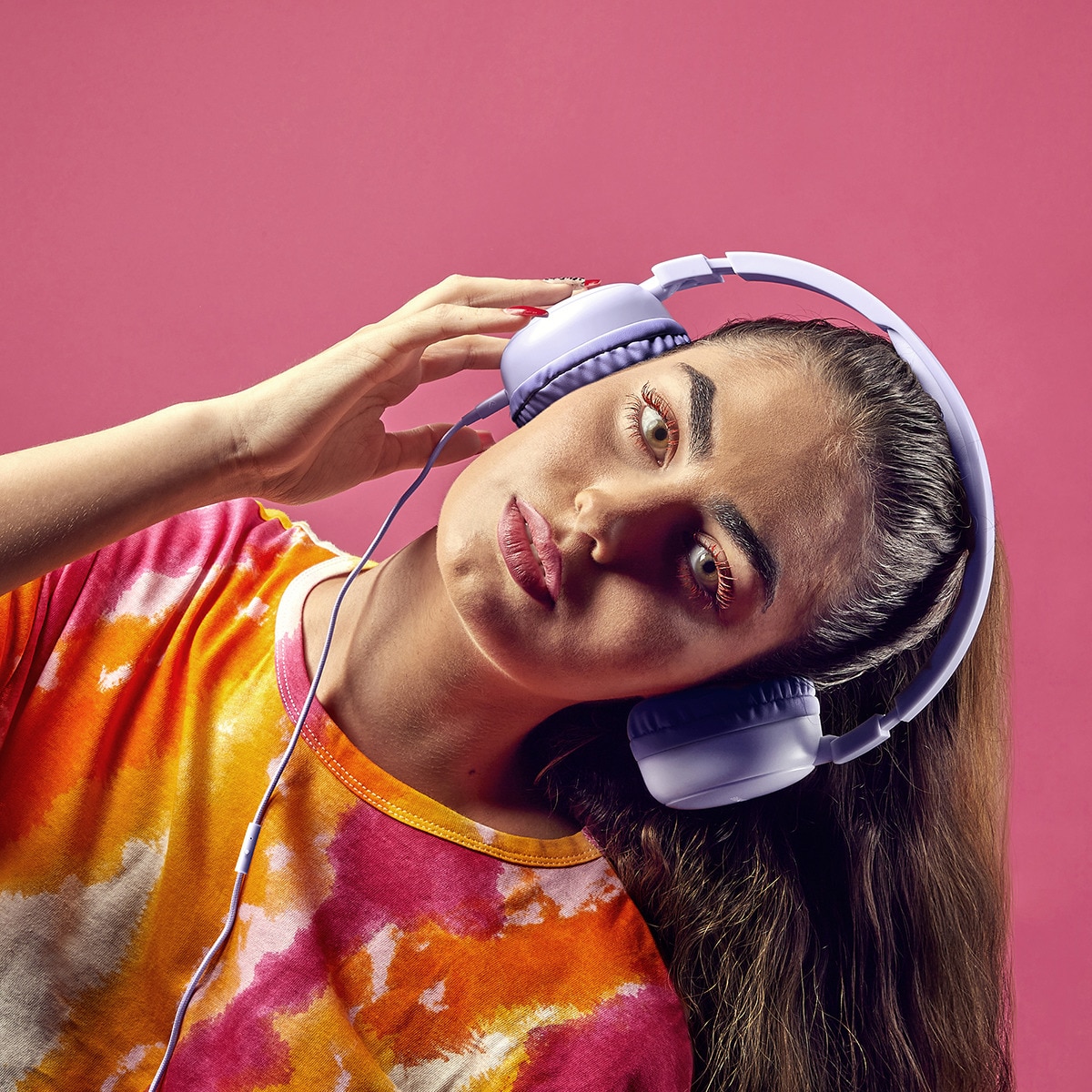 Auriculares diadema Energy Sistem UrbanTune violeta 100% plástico reciclado, cable extraíble, micrófono integrado y compatible con Voice Assistant. Violeta-8