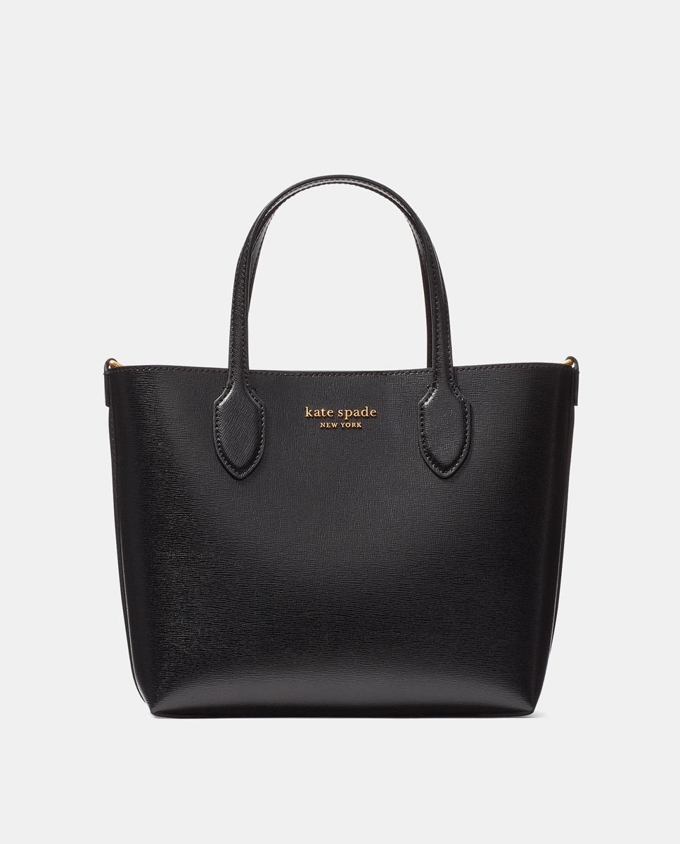 Mala Tipo Tote Média Bleeker com Alça de Tiracolo Amovível e em Pele - Preto Preto-1