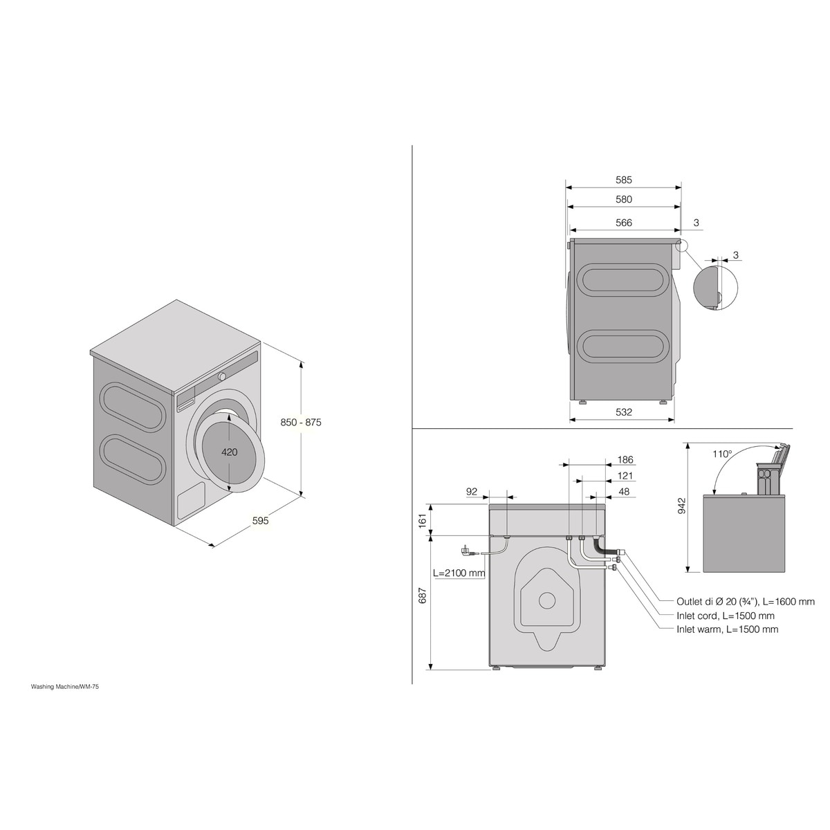 Lavadora Asko 8 kg/ 1.600 rpm - W4086C.S/3 Acero Inox-3