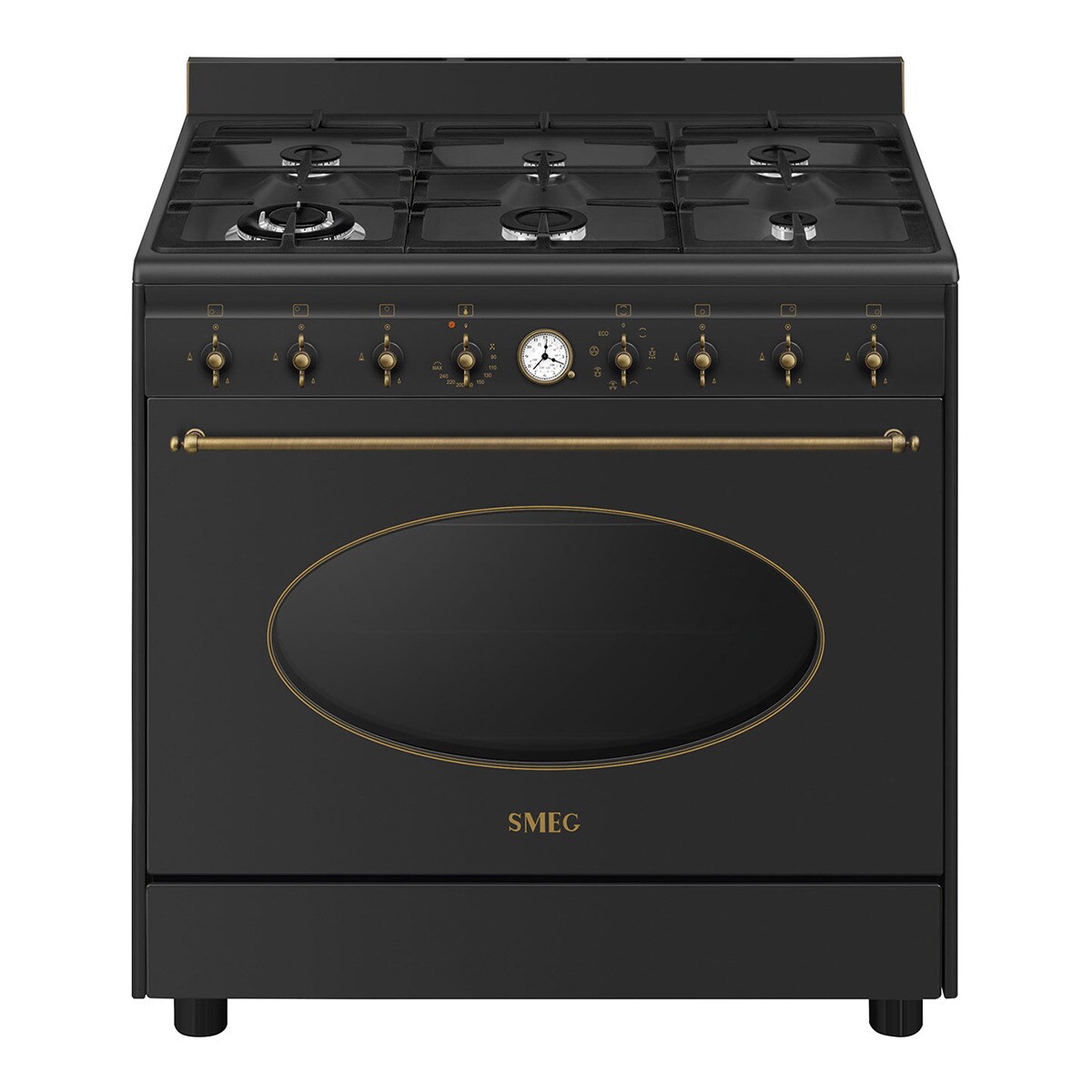 Cocina compacta Smeg con 6 quemadores y horno - CO96GMA9 Antracita-1
