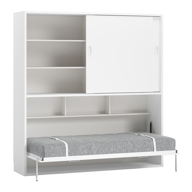 Imagem 0 de Cama Individual Rebatível Horizontal com Armário Portas de Correr Noel