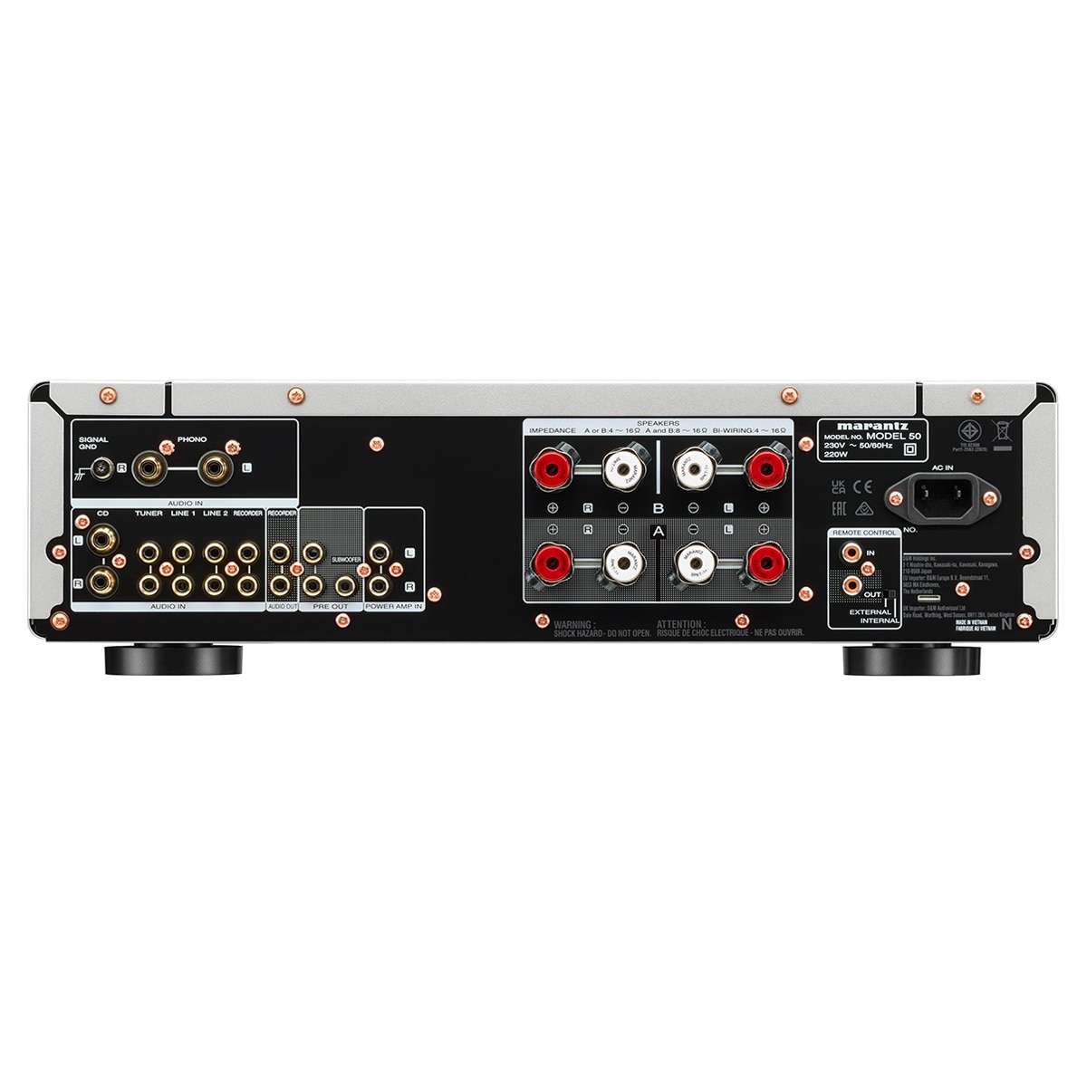 Amplificador integrado estereofónico Marantz Model 50 Plata-4