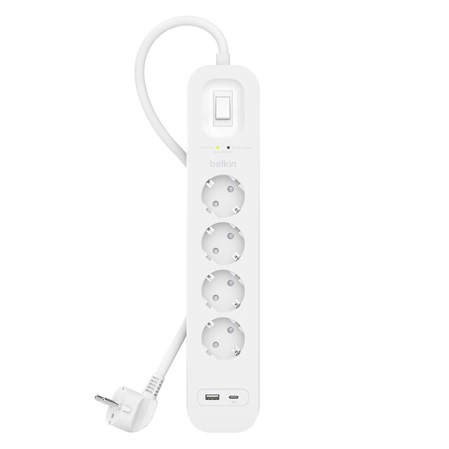 Imagen 0 de Regleta Belkin SurgePlus 4 Tomas, 1 USB-C y 1 USB-A
