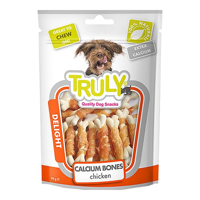 Imagen 0 de Huesitos para perros adultos Truly calcio con pollo 90 g