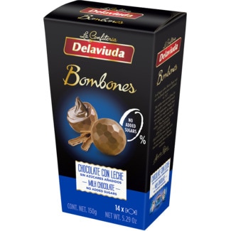 Trufas de Chocolate de Leite sem Açúcar embalagem 150 g - Delaviuda
