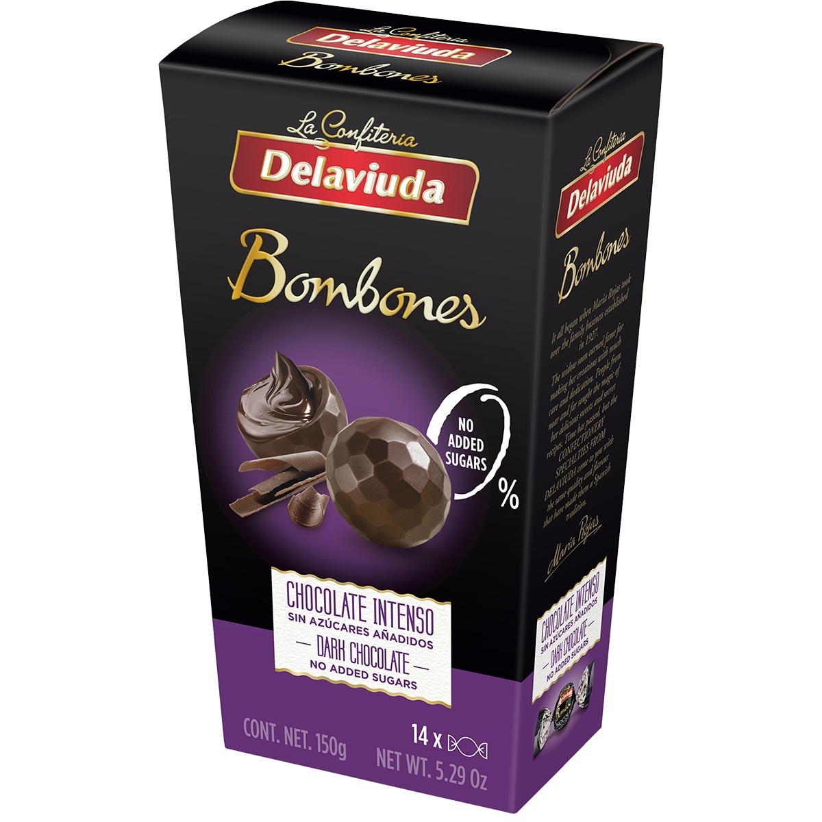 Bombons de Chocolate Preto sem Açúcar embalagem 150 g