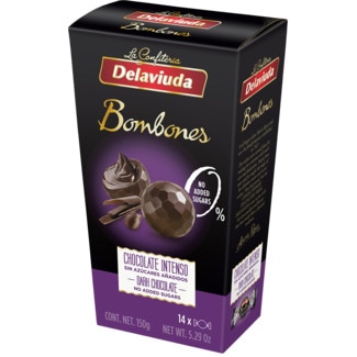 Bombons de Chocolate Preto sem Açúcar embalagem 150 g - Delaviuda