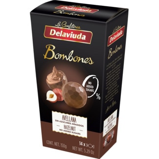 Bombons de Avelã sem Açúcar embalagem 150 g - Delaviuda
