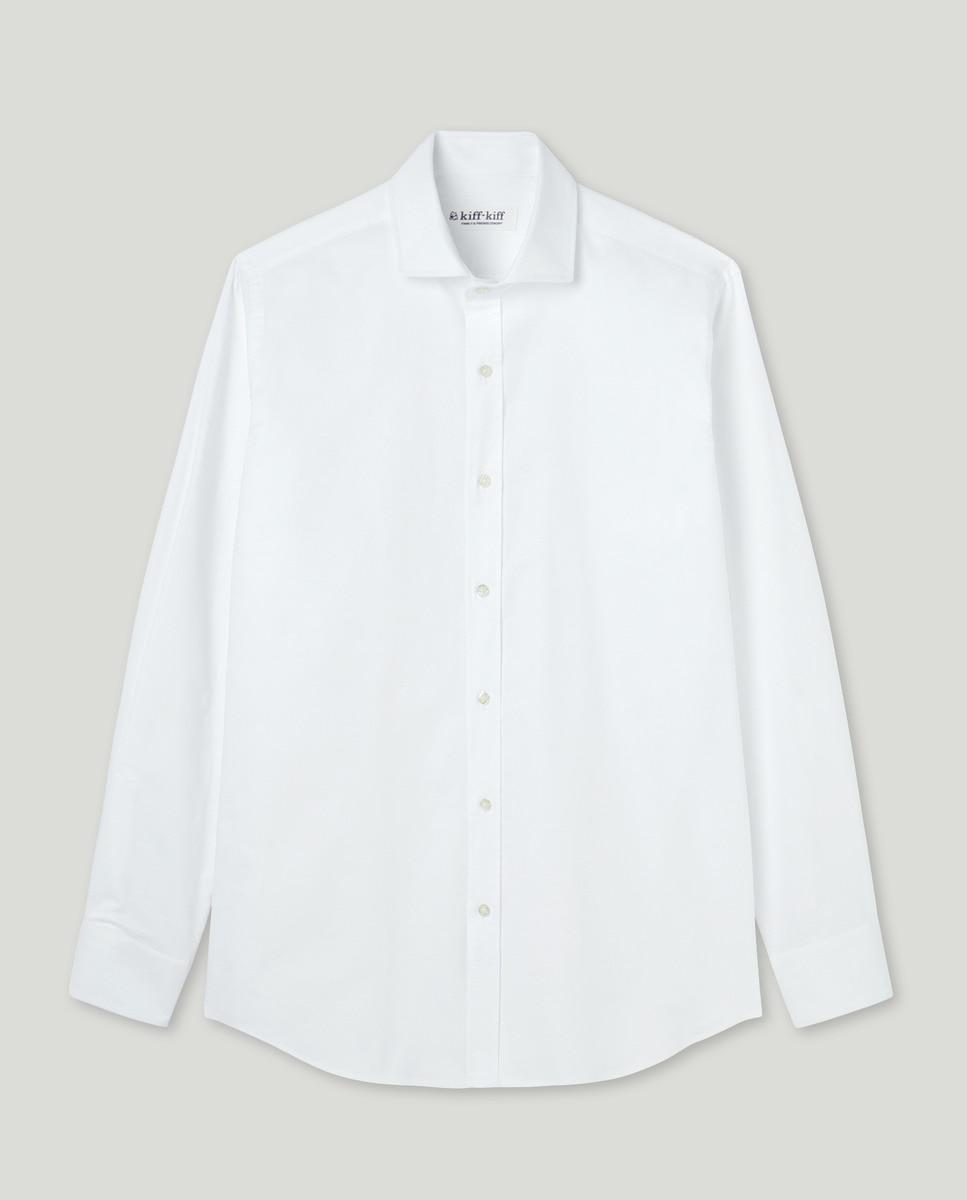 Camisa Clássica com Manga Comprida Branco-4