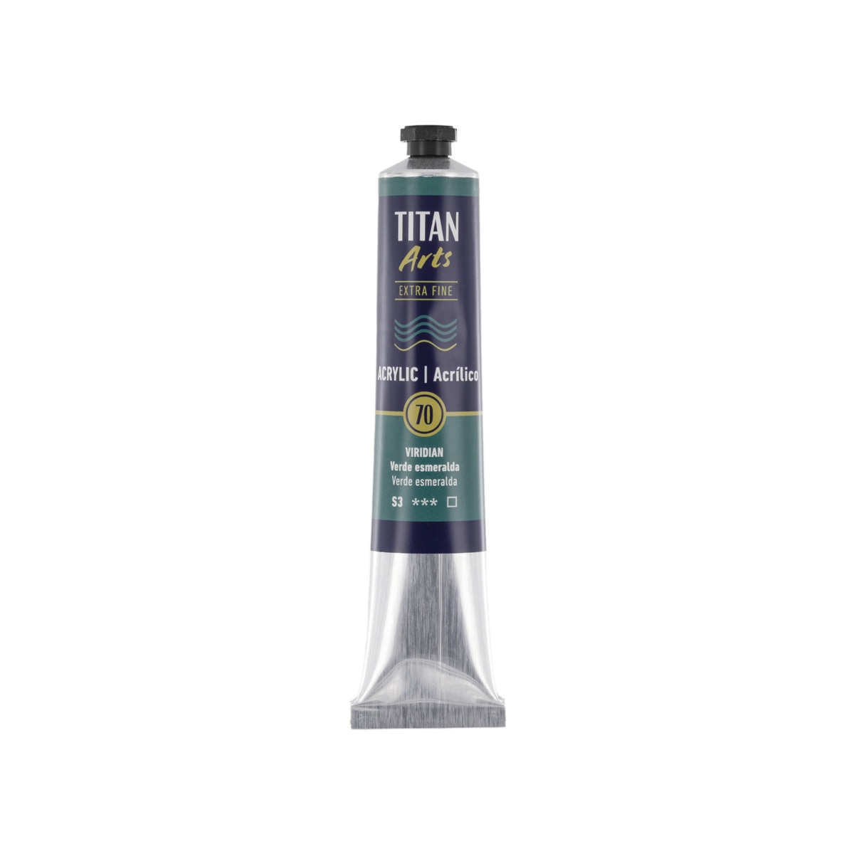 Tubo de pintura acrílica 60ml extra fine TITAN Arts verde esmeralda Verde esmeralda-1