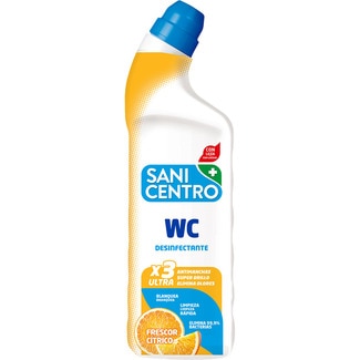desinfectante WC gel con lejía x3 Ultra frescor cítrico botella 1 l - Sanicentro