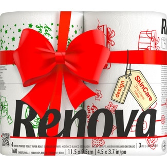 papel higiénico decorativo Navidad 3 capas paquete 4 rollos - Renova