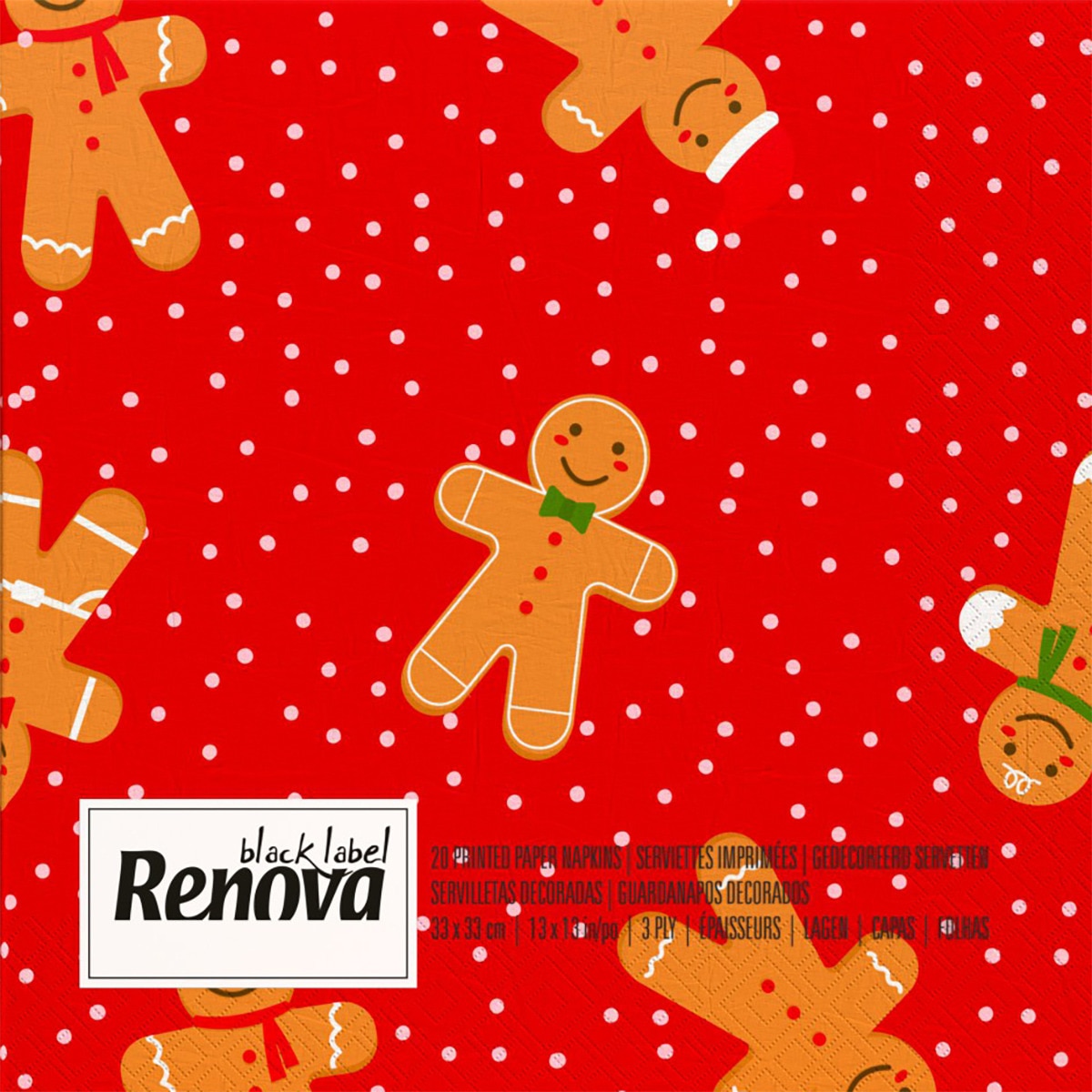 servilleta decorativa Galleta Navidad 3 capas paquete 20 unidades
