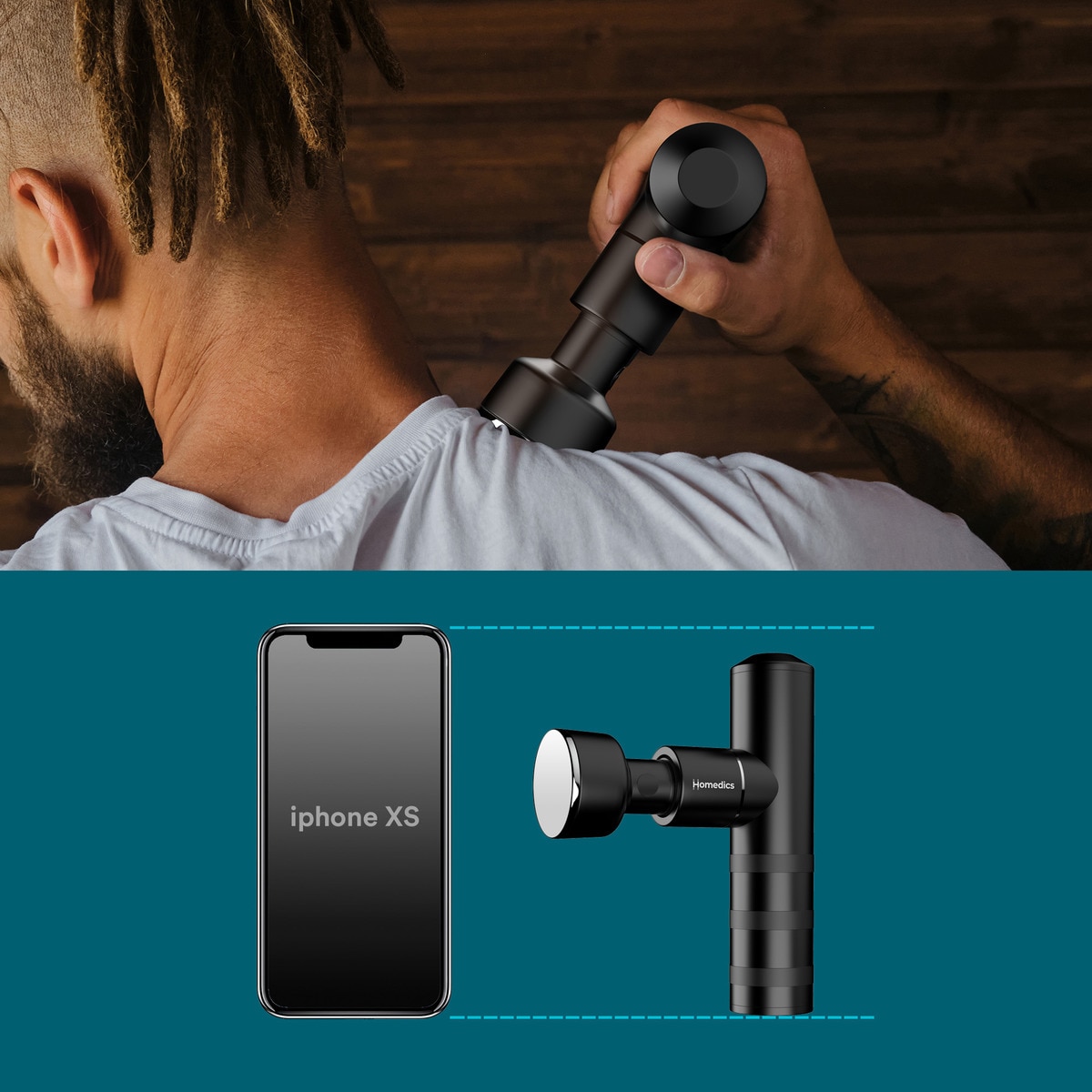 Pistola de masaje muscular Homedics Myti con 4 niveles de intensidad 3