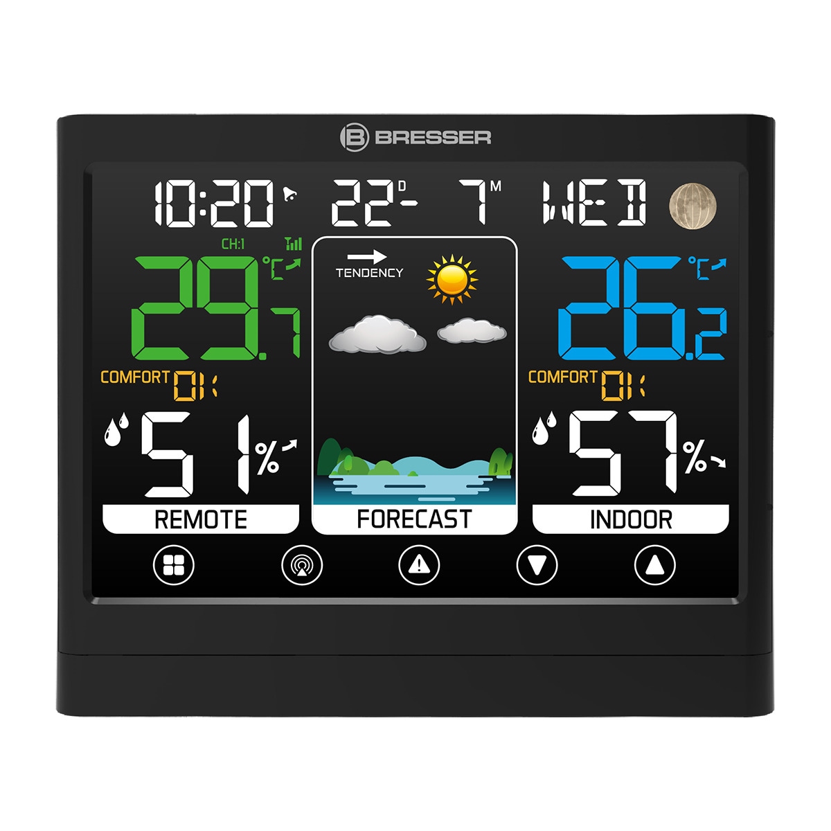 Estación Meteorológica MeteoTemp BF con Pantalla Táctil Negro / Blanco-2