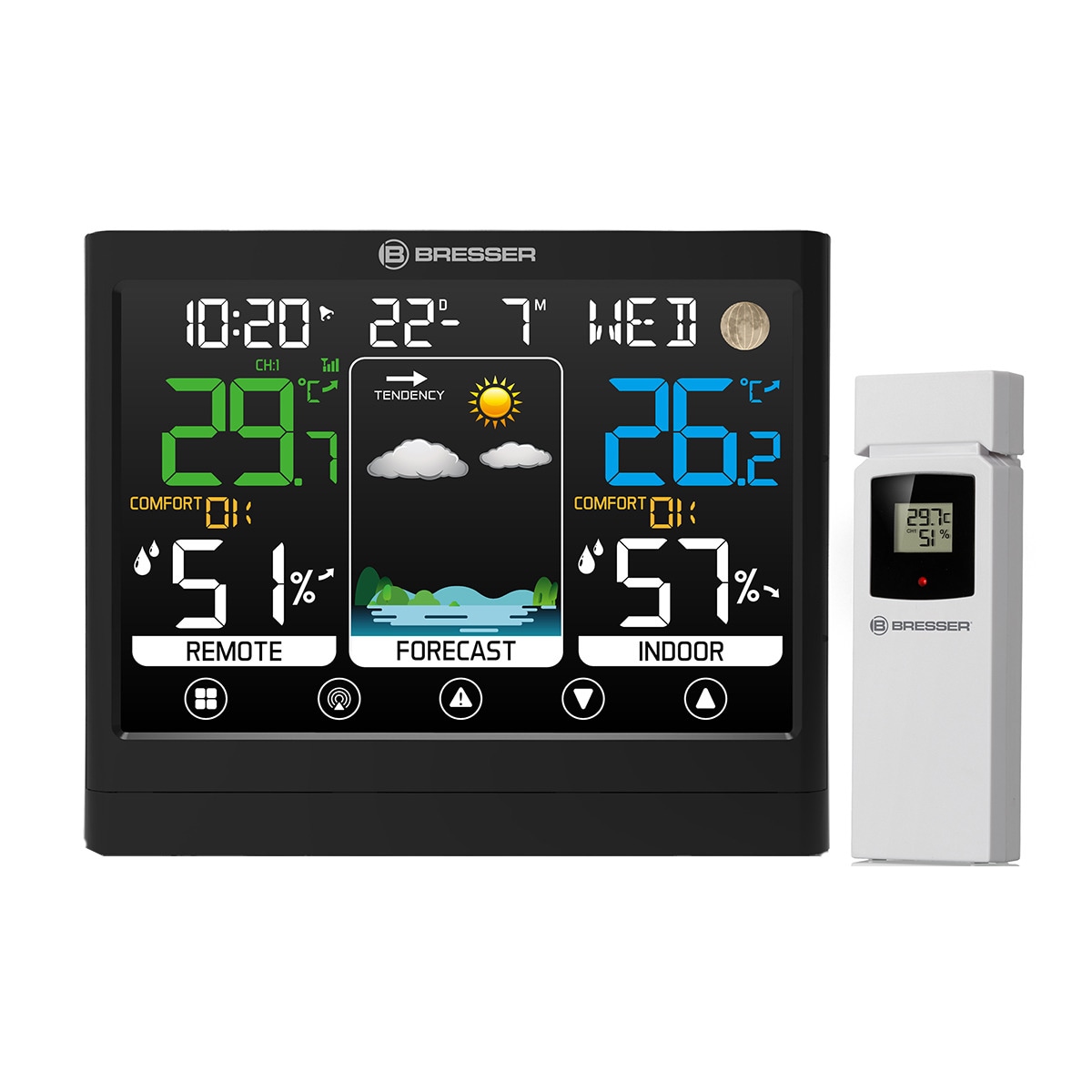 Estación Meteorológica MeteoTemp BF con Pantalla Táctil Negro / Blanco-1